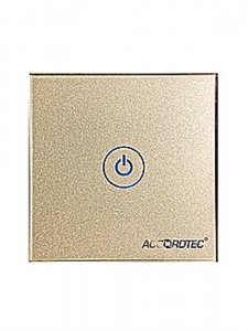 AT-H02P LED - Сенсорная кнопка выхода с адаптивной корректировкой ёмкости под изменение температуры и влажности, НО и НЗ контакты, ток потребления 30мА макс. Ток коммутации 1А, тип крепления: врезная.