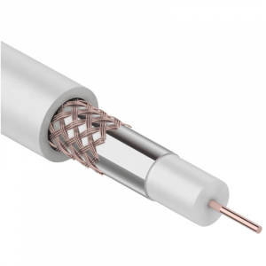 01-2223 - Кабель REXANT RG-6U+Cu (75 Ом), Cu/Al/Cu (1,0/Al/64*0,12мм) 75%, (бухта 100м), белый